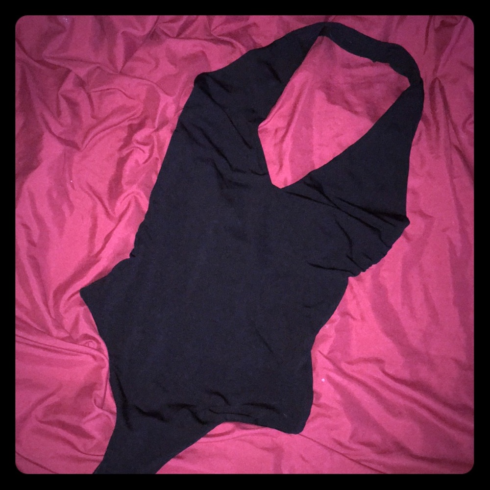 NWOT: Black VNeck plunge body suit/ swimsuit